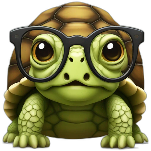 Tortoise with glasses emoji