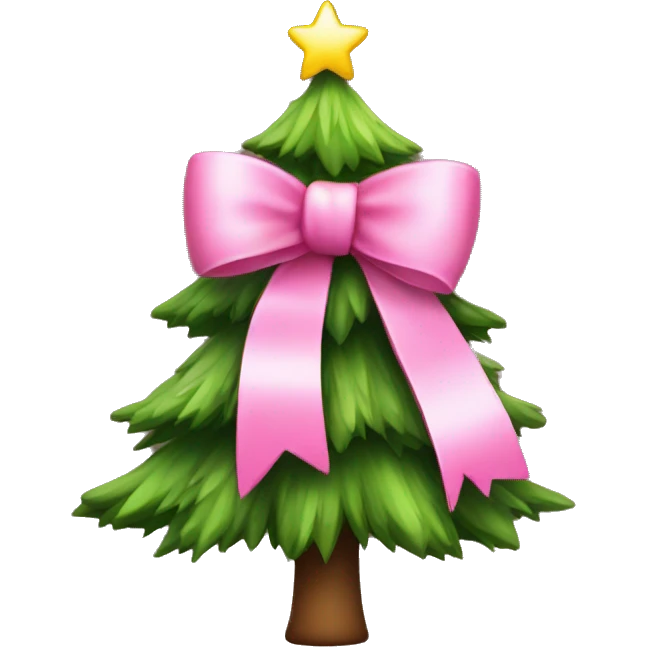christmas tree with a pink bow  emoji