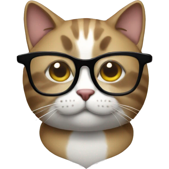 A cat with glasses who edits videos emoji