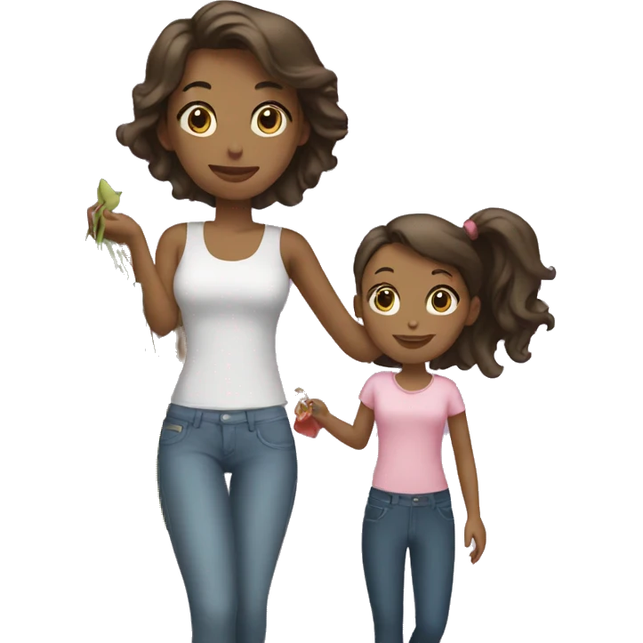 A girl shopping with her mom emoji