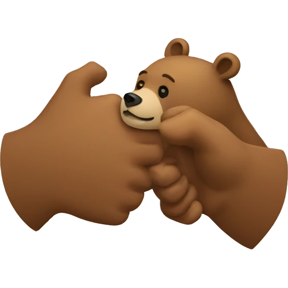 bear hands shaking another bear hand emoji