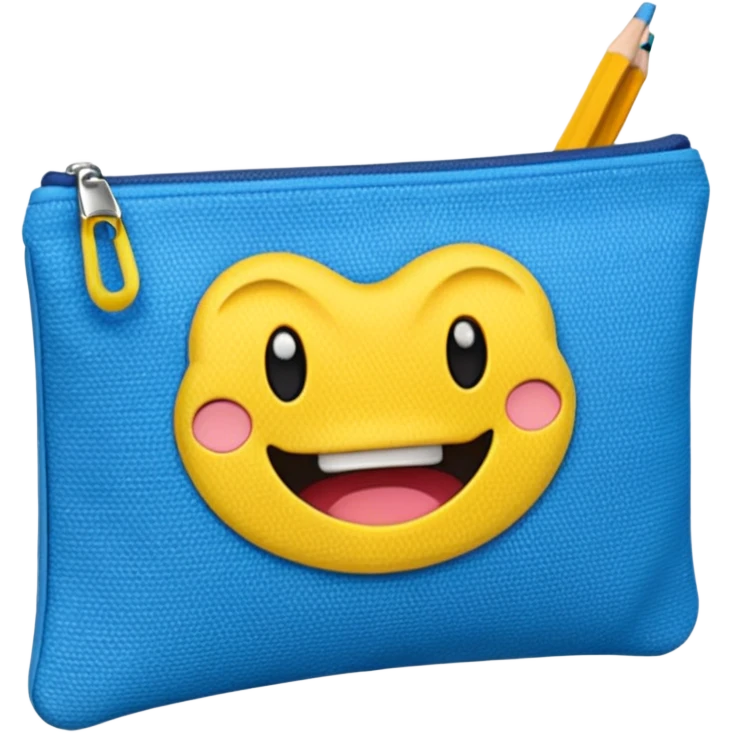 Pencil pouch with zipper mouth emoji
