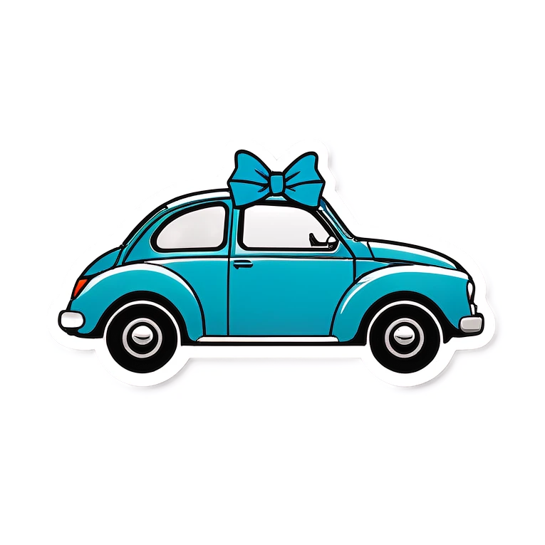 car with a bow emoji