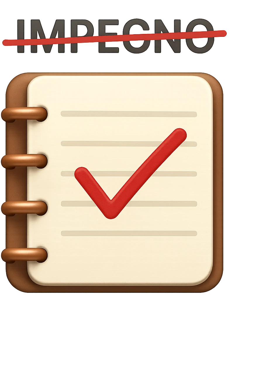 emoji stile iphone di un agenda con la parola "IMPEGNO" SCRITTA SOPRA E UNA CANCELLATURA ROSSA SULLA PAROLA, iperrealistico 4k emoji