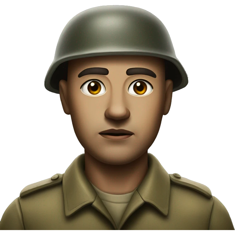 photorealistic serious soldier WW2 emoji