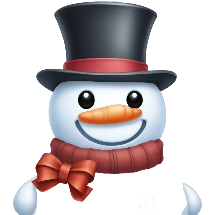 snowman with a bow on its head emoji