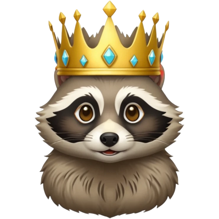 Racoon with gold crown emoji