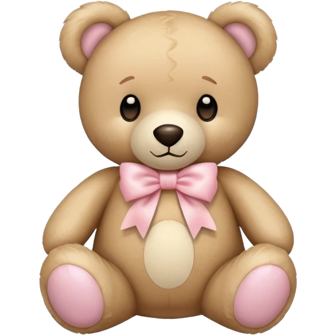 Teddy bear with light pink bow  emoji