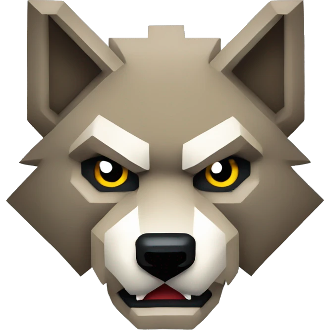 8 bit Pixel wolf  Angry  emoji