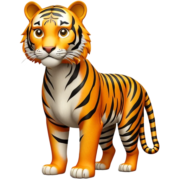 cinematic-tiger-realistic-full-body-standing-emoji,-massive-striped-frame-exuding-power-and-grace,-bold-orange-fur-with-thick-black-stripes,-head-tilted-dramatically,-piercing-yellow-eyes-focused-intensely,-simplified-yet-realistic-focused-features,-highly-detailed,-glowing-with-an-almost-sarcastic-glow emoji