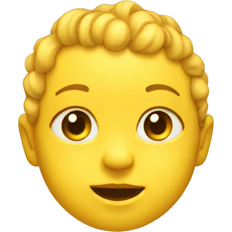 yellow baby head with one curl emoji