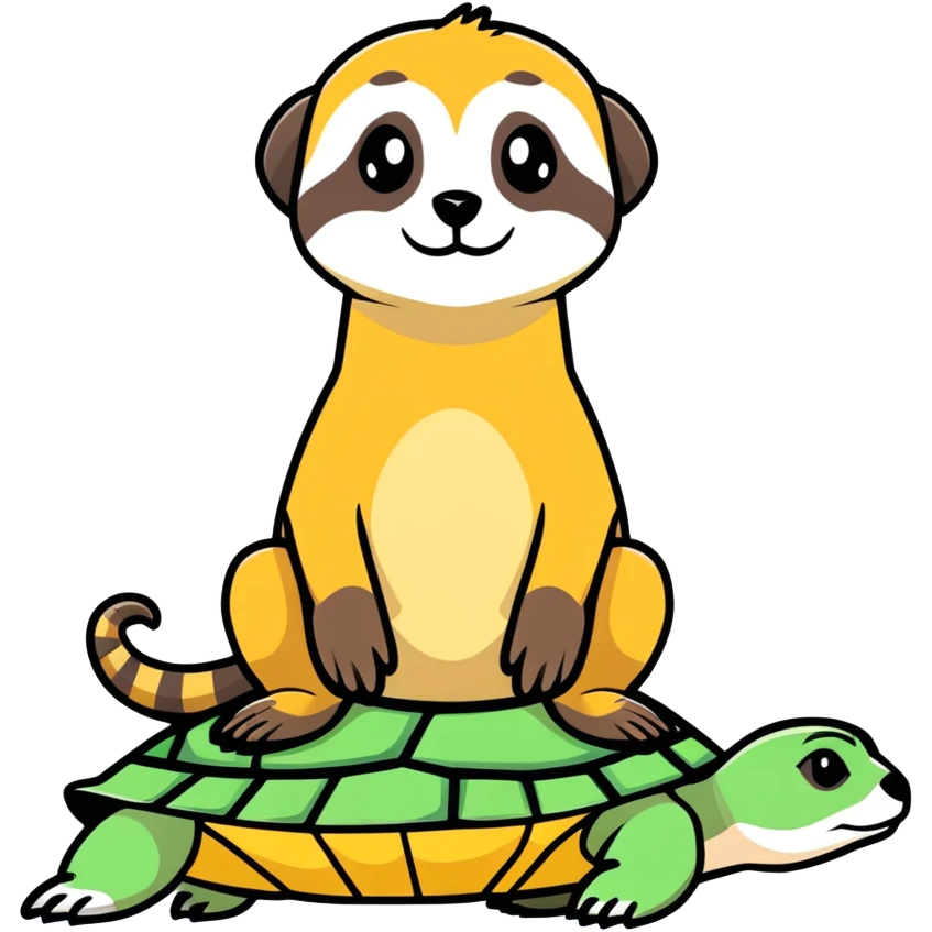 Meerkat sitting on a turtle  emoji