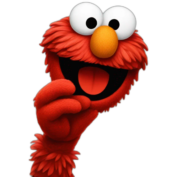 elmo with one hand up emoji
