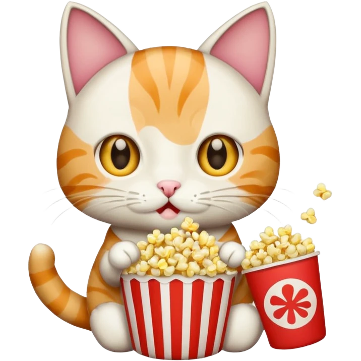 cat eating popcorn emoji
