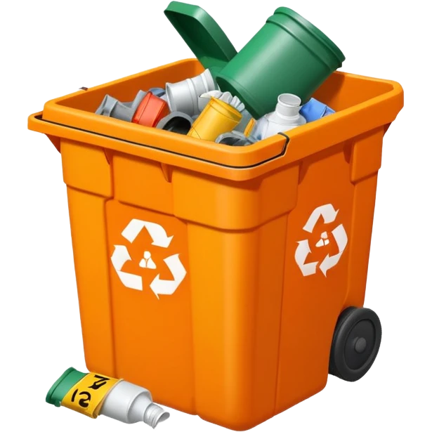 orange BIN WITH "hazardous WASTE" WORD IN IT emoji