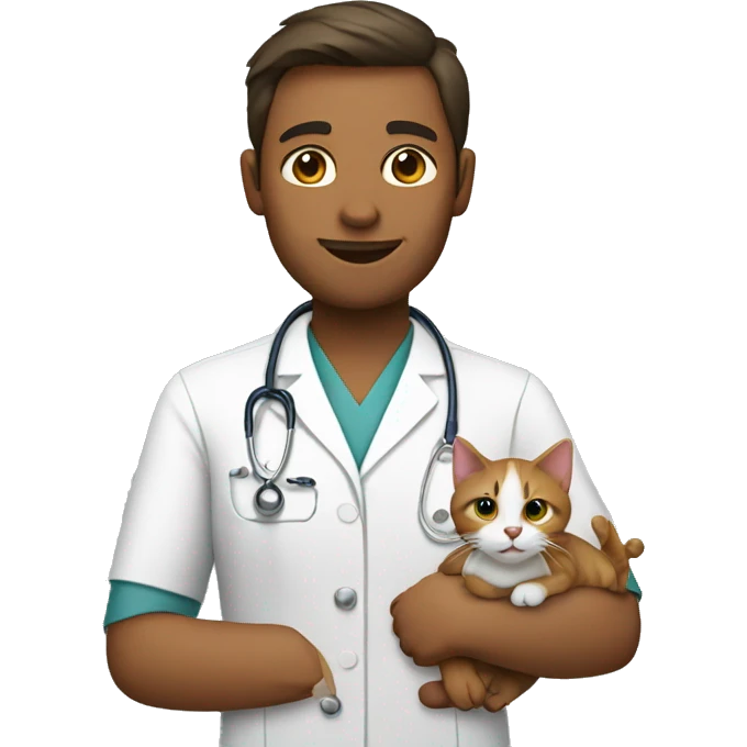 Veterinarian holding a cat emoji