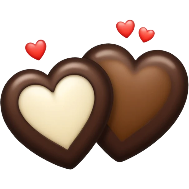 Two heart dark brown and creamy color emoji