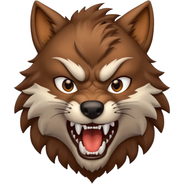 Werewolf – Furry wolf-man mid-roar emoji