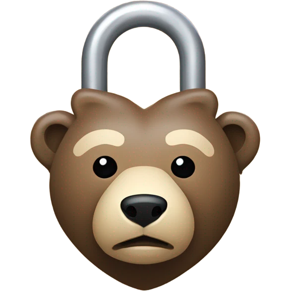 Bear shaped padlock emoji