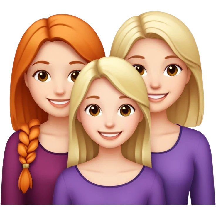 3 girls standing in a group emoji