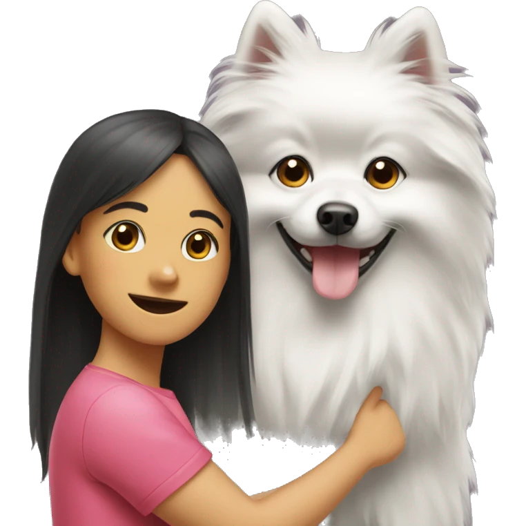 Spitz and girl  emoji