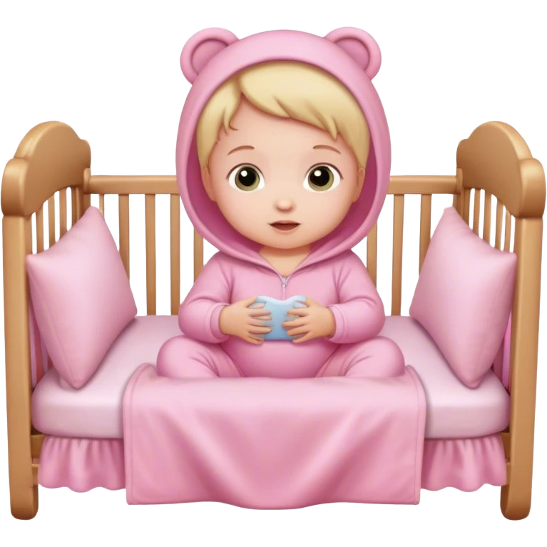 Baby girl crib emoji