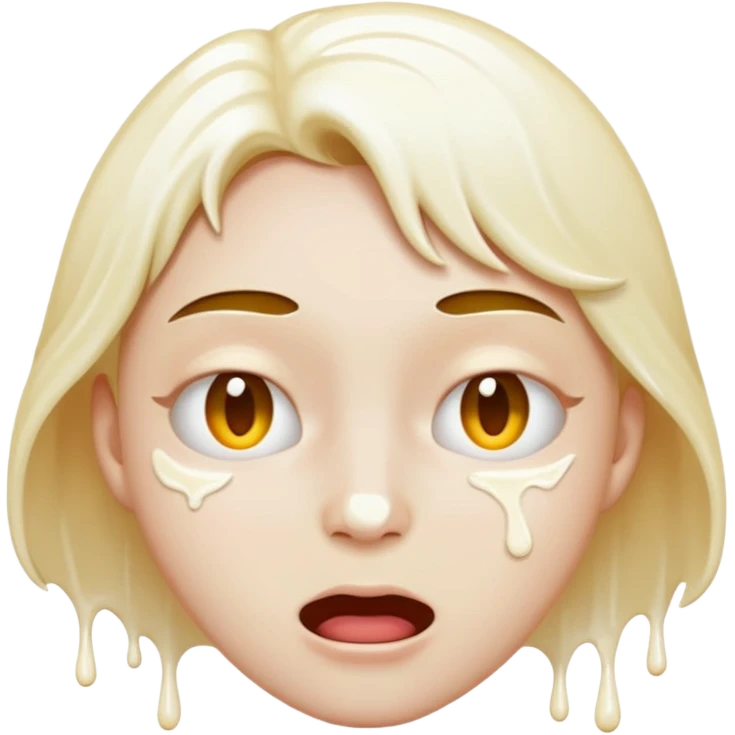😈 emoji with white cream splattered all across it’s face emoji