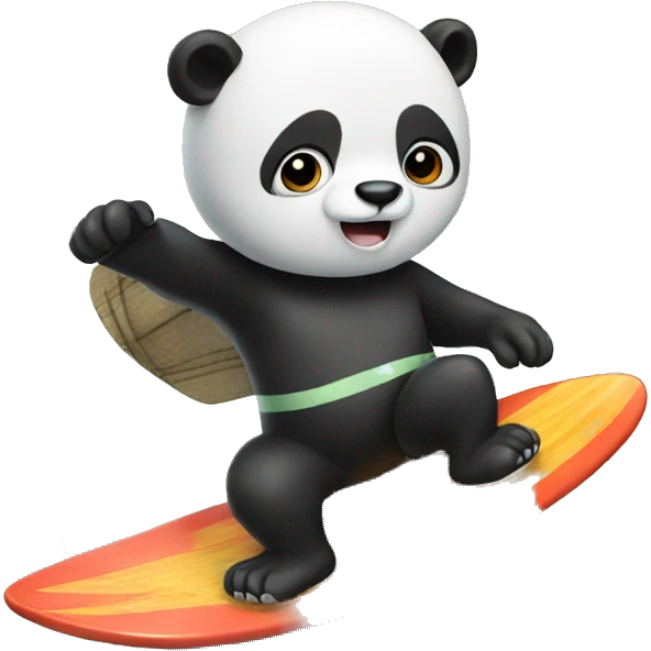 Panda surfing emoji