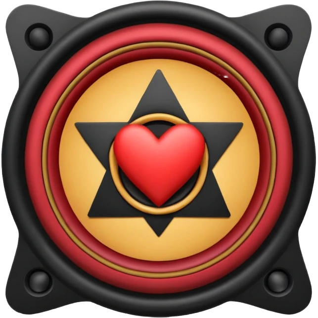 Black speaker with heartagram in it emoji