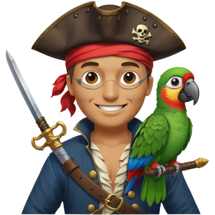 pirate and parrot emoji