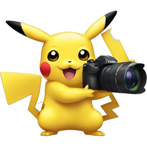 pikachu taking a photo emoji