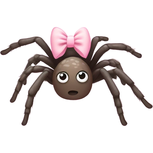tarantula wearing a soft pink bow emoji