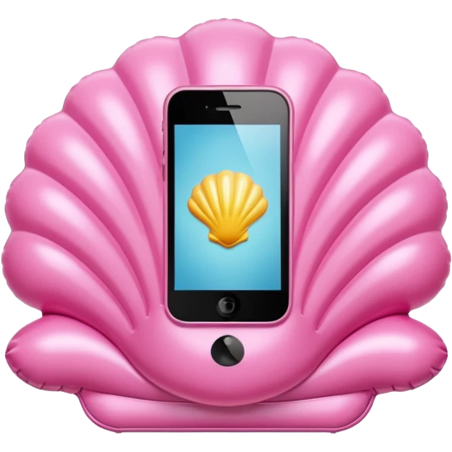 vintage rococo pink inflatable puffy shell phone emoji