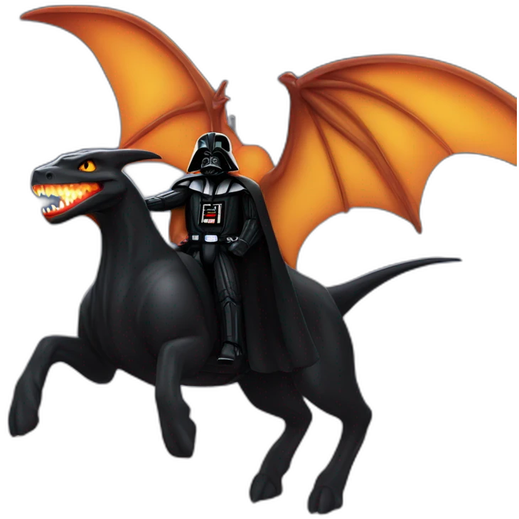 Darth vader riding a charizard emoji