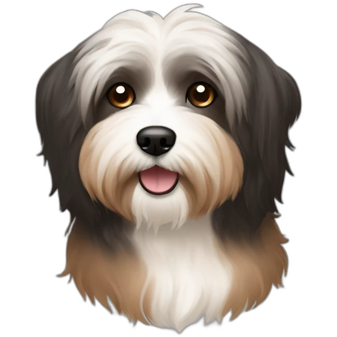 Havanese dog black face and brown body  emoji