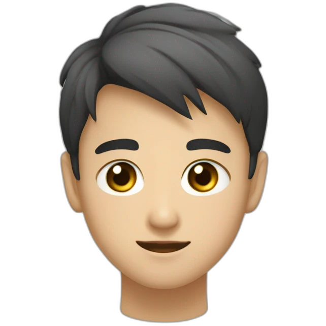 Garçon brun yeux verts asiatique emoji