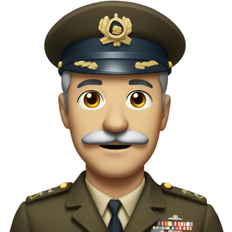  middle aged man with square mustache wearing a wartime uniform emoji