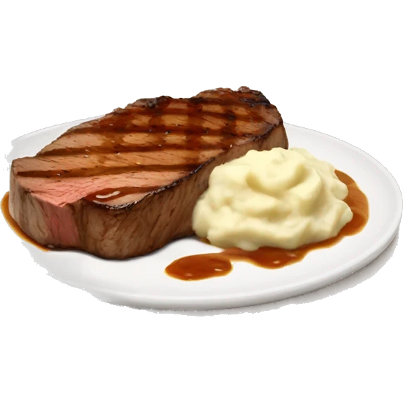 steak with mashed potatoes and gravy emoji