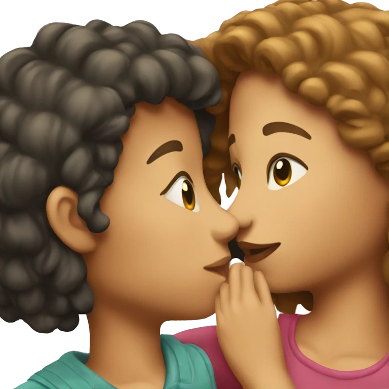 boy kissing girl head emoji