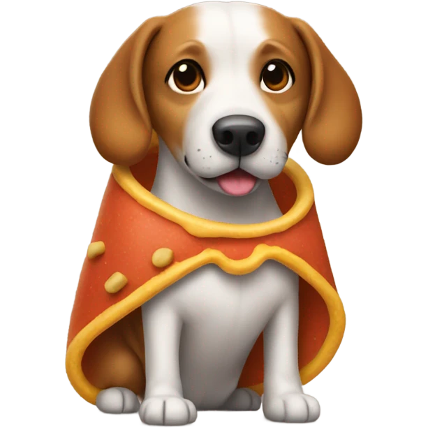 Dog with a hotdog outfit emoji