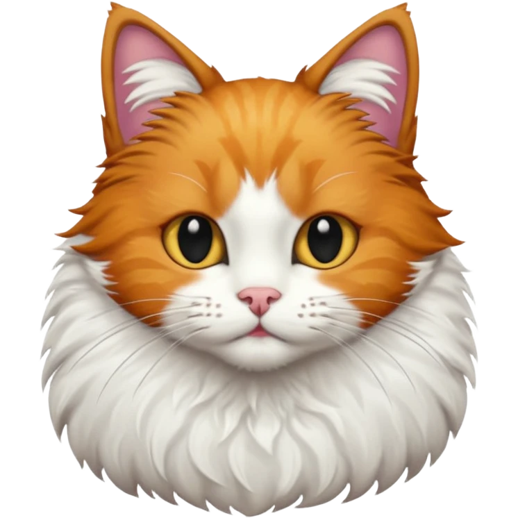 A cat with half its face ginger and the other half black emoji