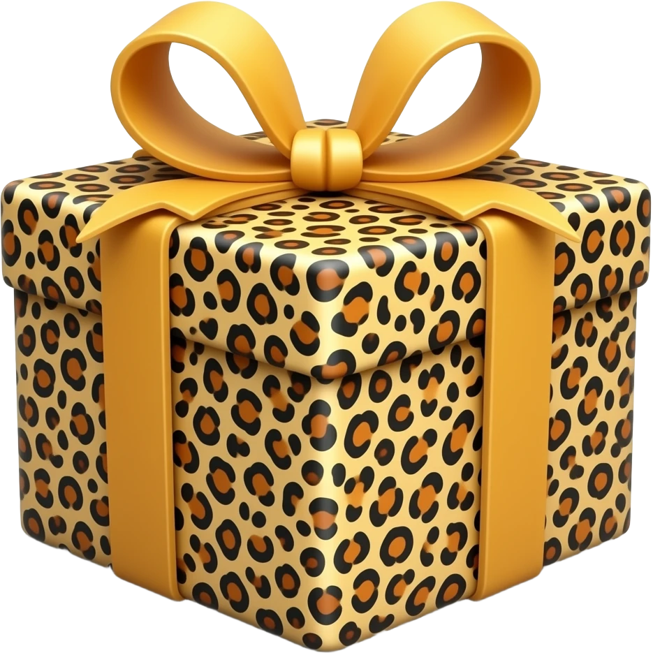 long gift with leopard imprimé emoji