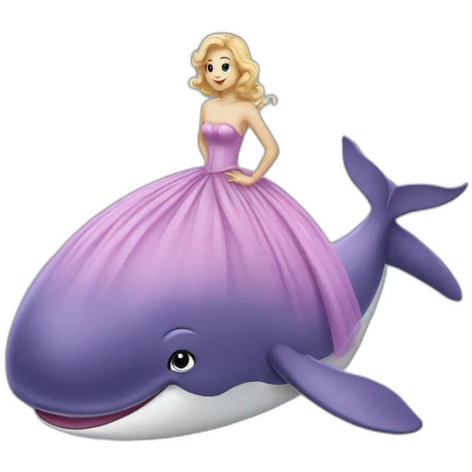 whale in a ballgown emoji
