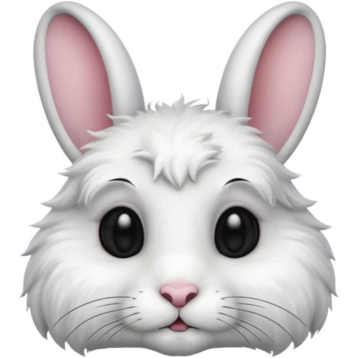 white rabbit with a black spot near the eyes emoji