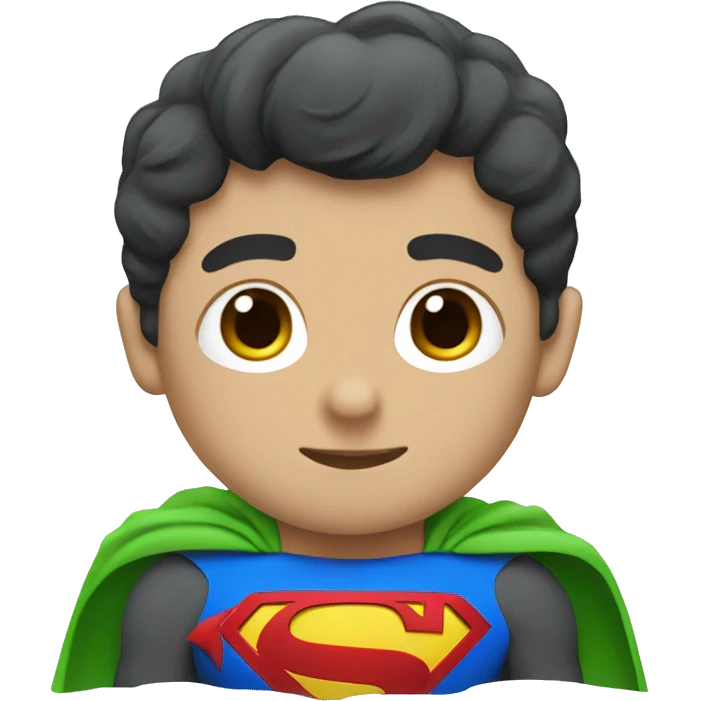 kawaii Superman with green clothes emoji