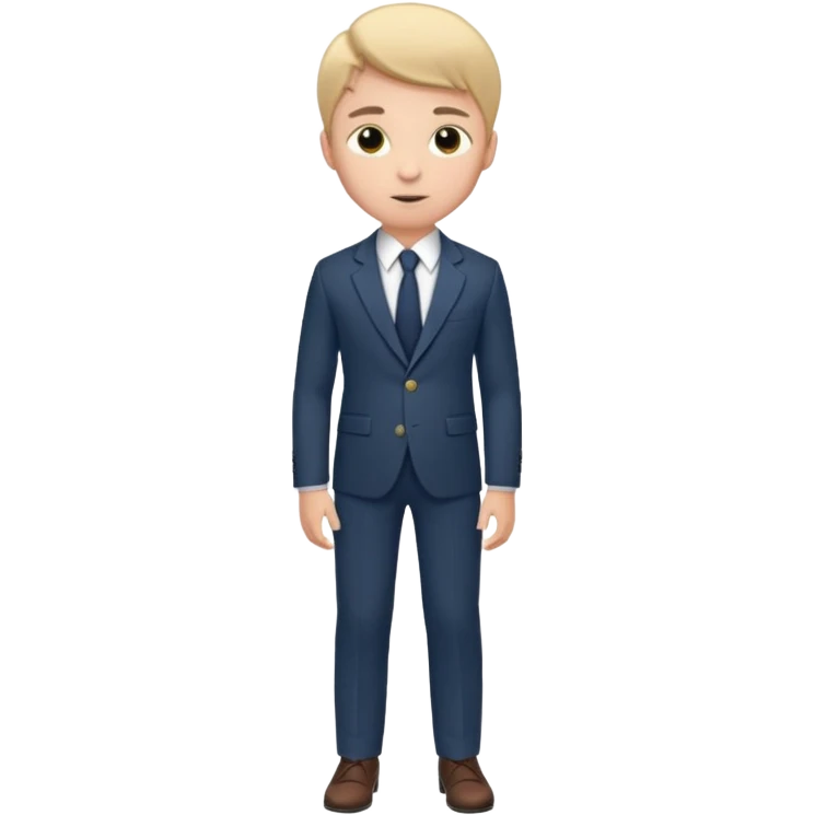 Young man, tailored trousers, a crisp button-down shirt, a blazer, and tie

 emoji