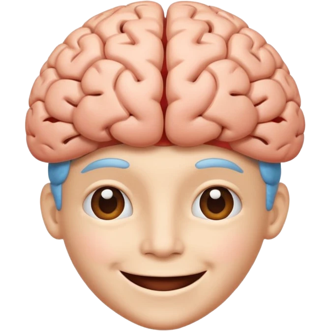 image of the brain happy emoji