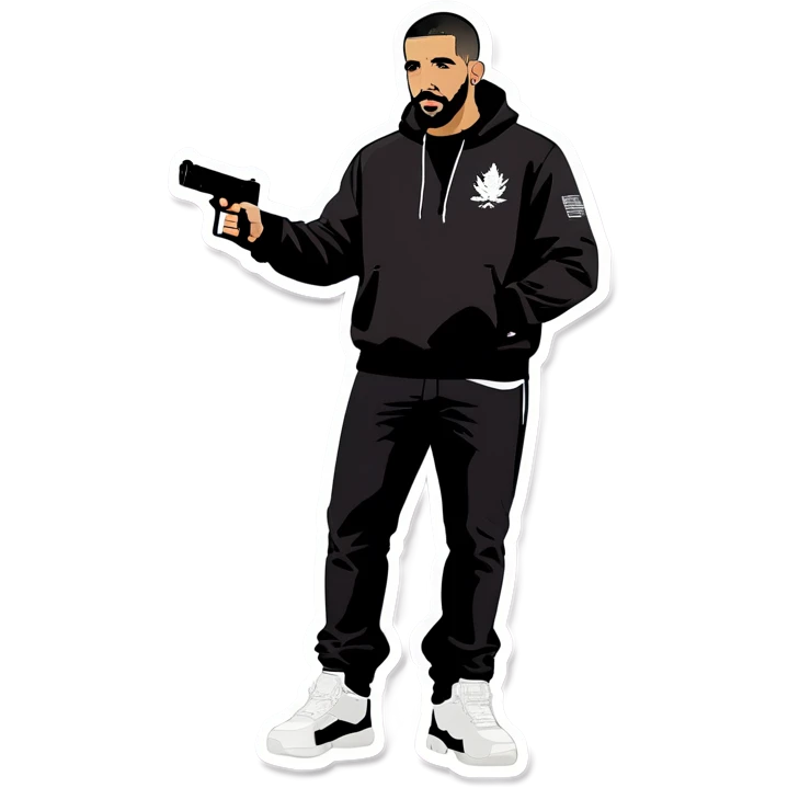 Drake holding a Glock emoji