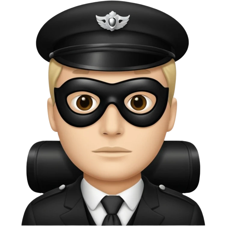 chauffeur wearing a black mask emoji