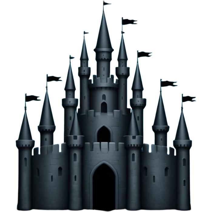iOS emoji, minimal dark fantasy, black castle silhouette, flat emoji